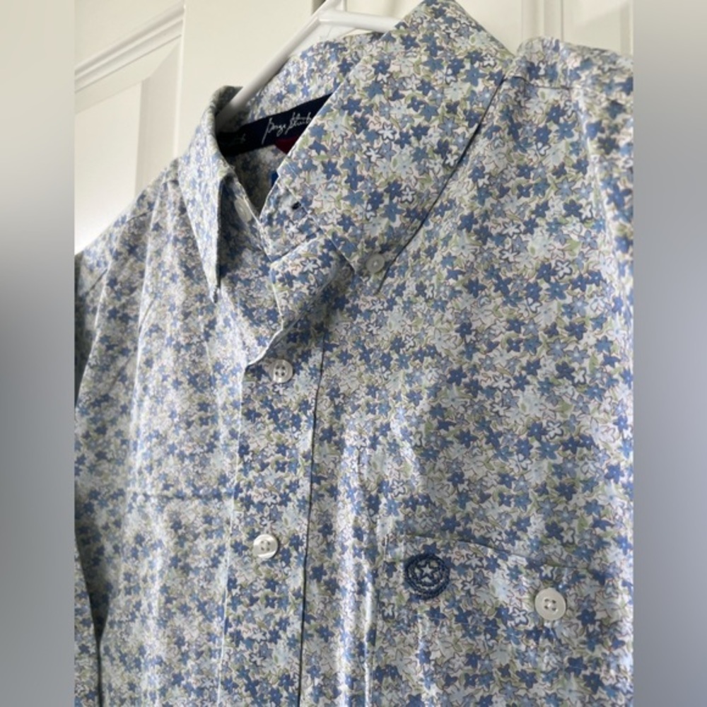 Wrangler collab George Strait Cowboy Cut button down shirt, short sleeve, sz L
